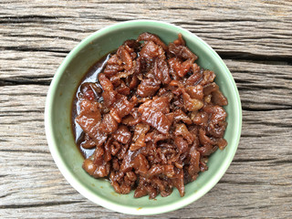 Pork with sauce chinese food