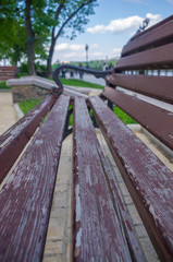 Fototapeta premium Bench in a city Park