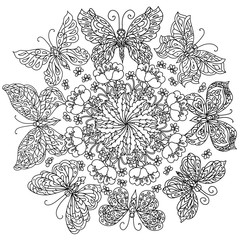 coloring book antistress style picture