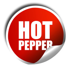 hot pepper, 3D rendering, a red shiny sticker