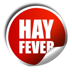 hayfever, 3D rendering, a red shiny sticker