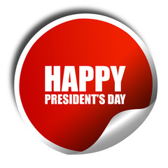 happy president's day, 3D rendering, a red shiny sticker