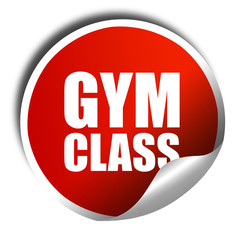 gym class, 3D rendering, a red shiny sticker