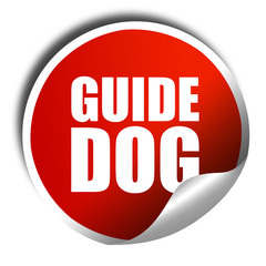 guide dog, 3D rendering, a red shiny sticker