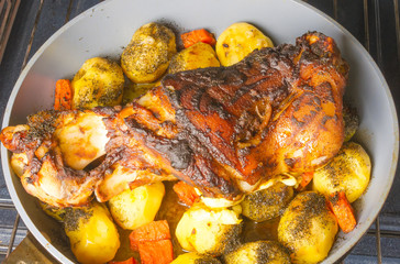 oven baked pork leg