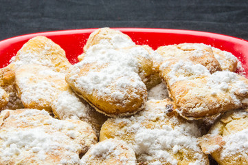 homemade cookies in powdered sugar