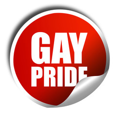 gay pride, 3D rendering, a red shiny sticker