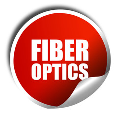 fiber optics, 3D rendering, a red shiny sticker