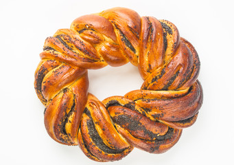 braided poppy seed round loaf