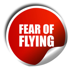 fear of flying, 3D rendering, a red shiny sticker