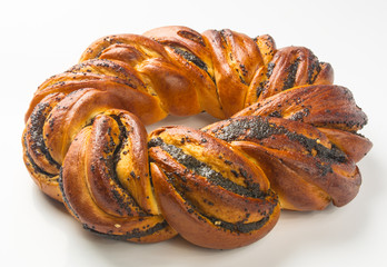 braided poppy seed round loaf
