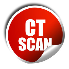 ct scan, 3D rendering, a red shiny sticker