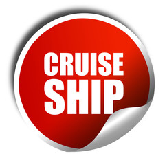 cruiseship, 3D rendering, a red shiny sticker