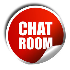 chatroom, 3D rendering, a red shiny sticker