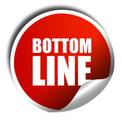 bottom line, 3D rendering, a red shiny sticker