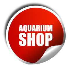 aquarium shop, 3D rendering, a red shiny sticker