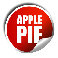 apple pie, 3D rendering, a red shiny sticker