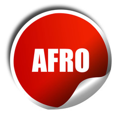 afro, 3D rendering, a red shiny sticker