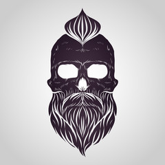 Bearded skull vector