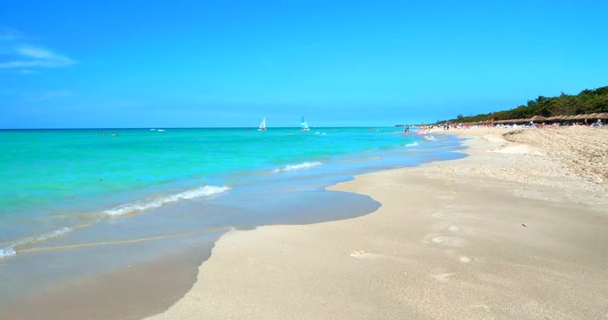 4K White Sand Beach Paradise, Light Blue Tropical Ocean