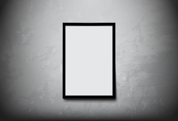 Black modern frame with white space for you text on Concrete Wal