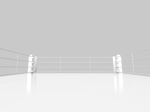 Boxing ring isolate object.3D rendering.