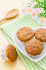 banana cake in white dish.