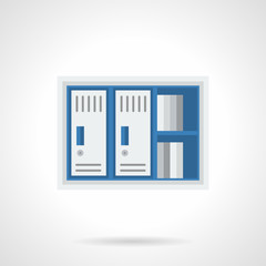 Office lockers flat color design vector icon
