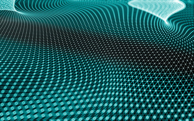 Abstract polygonal space low poly dark background, 3d rendering