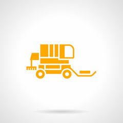 Straw gathering machinery glyph style vector icon
