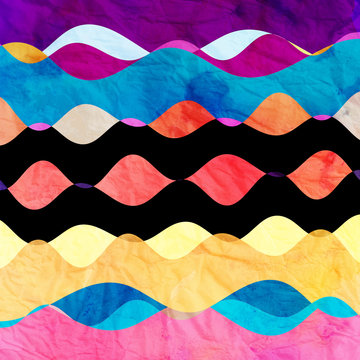 Watercolor background with abstract elements