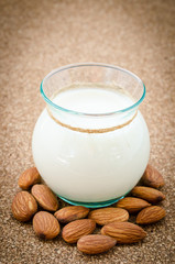 Almond milk with almond.