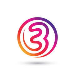 Abstract Global Swirl Number Three Logo
