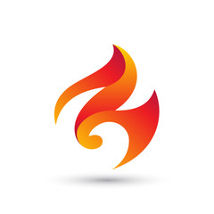 Abstract Fire Number Three Logo