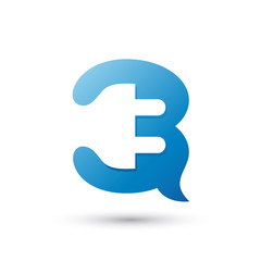 Electrical Letter B or Number Three Logo