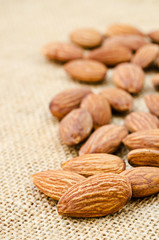 close up almonds.