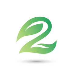 Green Leaf Number Two Logo