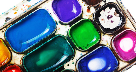 Watercolor paints. Paintbox