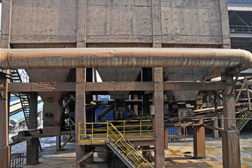 Naklejka premium Pipeline valve facilities in steel mills