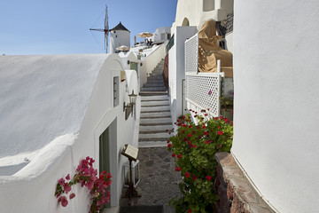 White architecture on Santorini island, Greece. Beautiful landscape, EU