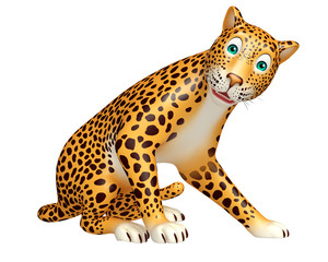 sitting Leopard cartoon character