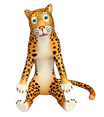sitting Leopard cartoon character