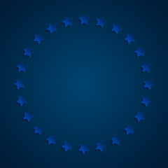 Blue stars in a circle with shadow. Eps 10.