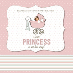 shabby chic baby girl shower card