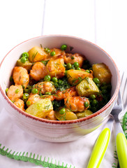 Chicken, zucchini, pea casserole