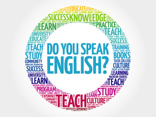 Do You Speak English? word cloud, education business concept