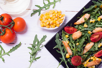 fresh salad with arugula