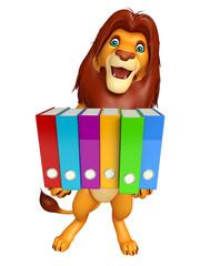  Lion cartoon character with files