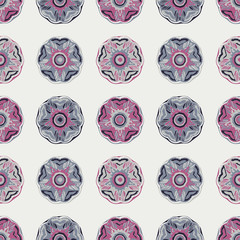 Ethnic boho seamless pattern with decorative flowers. Print. Cloth design, wallpaper.