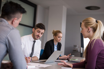 business people group on meeting at modern startup office